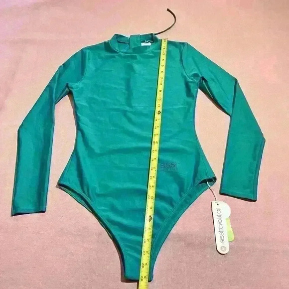 Sisstrevolution Womens Teal Sea One Piece Swimsuit Rashguard Surf Size Large - Picture 9 of 14